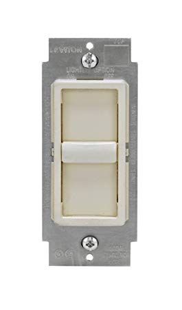 Leviton 6672-1LT SureSlide Universal 150W LED/CFL Incandescent Slide-To-Off Dimmer, Light Almond