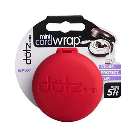 Dotz Mini Cord Wrap for Cord and Cable Management, Red (MCW32M-CR)