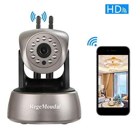 RegeMoudal Wireless Camera, 1080P WiFi IP Camera Wireless Indoor Camera 1920×1080 Resolution IP Baby Monitor with Night Vision Motion Pet Monitor, Two Way Audio and Sound Detection (Gold)
