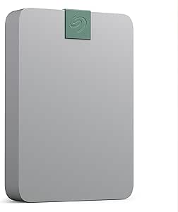 Seagate Ultra Touch HDD, 4 TB, External HDD, Pebble Grey, Post-Consumer Recycled material, USB-C compatibility with PC, Mac & Chromebook, Dropbox and Mylio included, 2yr Rescue Services (STMA4000400)