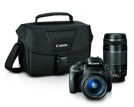 Canon EOS Rebel SL1 Digital SLR with 18-55mm STM   75-300mm f/4-5.6 III Lens Bundle (Black)