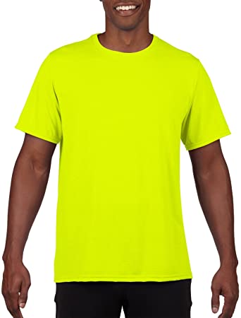 Gildan Men's 100% Polyester Moisture Wicking Performance T-Shirt, Safety Green, Medium