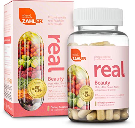 Zahler Real Beauty Multivitamin, Multivitamin Complex Targeting Skin Hair & Nails, Certified Kosher, 90 Vegetarian Capsules