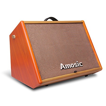 Amosic Guitar Amplifier 25W, Combo Amp Speaker with Free Cable Bundle for Street Performance and Guitar Practice