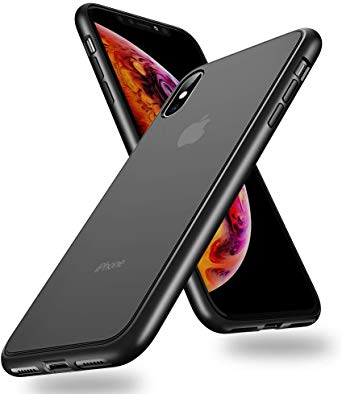Nuomaidi iPhone X/XS Case,5.8 inch,Translucent Matte Hard Case Back Soft and TPU Bumper Case,Slip-Resistant,Anti-Fingerprint,Anti-Drop Protection Cover for iPhone X/XS-Black
