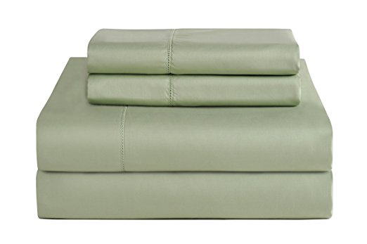 Pointehaven T-800 Pima Cotton Deep Pocket Luxury Queen Sheet Set, Sage