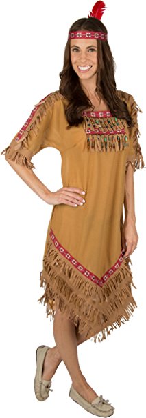 Adult Native American Indian Woman Costume with Headband