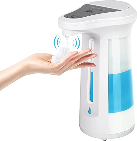 Automatic Soap Dispenser, 360ml Electric Foaming Hand soap dispenser, 3 Level Washing Up Liquid Dispenser for Bathroom, Kitchen, Hotel, Hospital, Office White