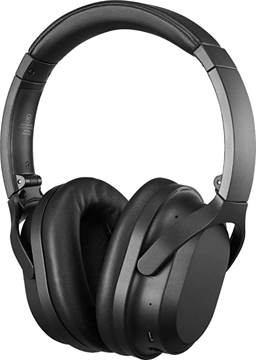 Insignia NS-AHBTOENC Wireless Noise Canceling Over-The-Ear Headphones - Black