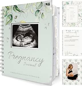 Pregnancy Journal Memory Book - 90 Pages Hardcover Pregnancy Book, Pregnancy Planner, Pregnancy Journals for First Time Moms, Baby Memory Book, Mom Book Diary, Ultrasound Baby Book Memory(Sage)