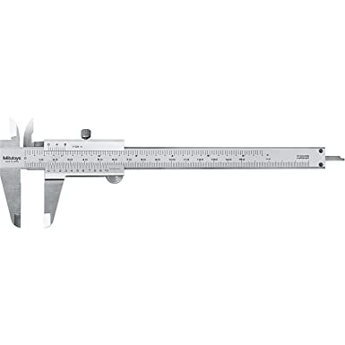 Mitutoyo 530-114 Vernier Caliper, Stainless Steel, Inch/Metric, 0-8" Range,  /-0.002" Accuracy, 0.0078" Resolution