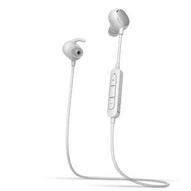 [QCY Factory Outlet] QCY QY19 Wireless Bluetooth Headphones Sport Sweatproof In-Ear Stereo Earbuds V4.1 apt-X Noise Cancelling Built-in Mic Supports 6-Hour Play Time (White)