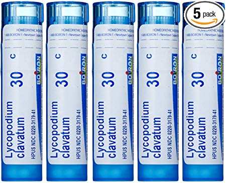 Boiron Lycopodium Clavatum 30C (Pack of 5), Homeopathic Medicine for Bloating and Gas