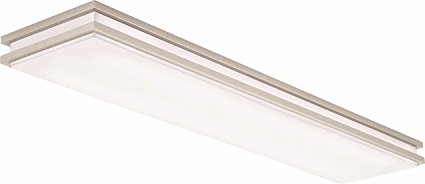 Lithonia Lighting Brushed Nickel 4-Ft LED Flush Mount, 4000K, 35.5W, 2,560 Lumens