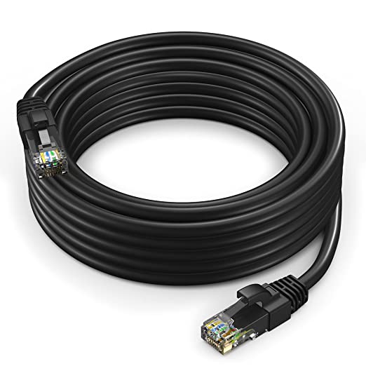 Ethernet Cable 30 ft CAT6 High Speed Internet Network LAN Patch Cable Cord (30 feet, Black)