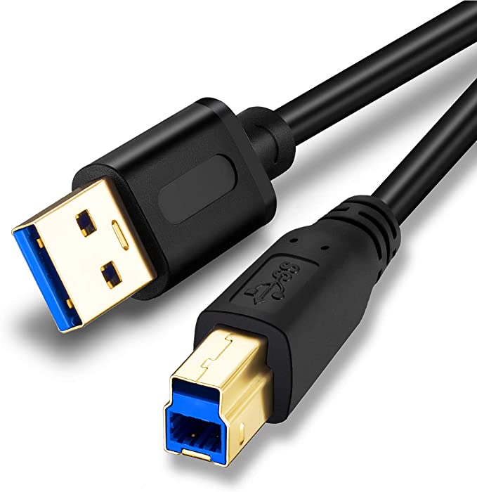 USB 3.0 Cable A Male to B Male 3Ft,Superspeed USB 3.0 A-B/A Male to B Male Cable - for Scanner, Printers, Desktop External Hard Drivers and More(3Ft/1M)