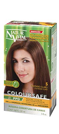 Permanent Hair Dye, Permanent Hair Color. Coloursafe, No Ammonia,Resorcinol or Parabens (~5 Light Chestnut)