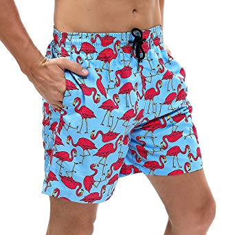 Funycell Men's Quick Dry Swim Trunks Swimming Shorts with Mesh Liner