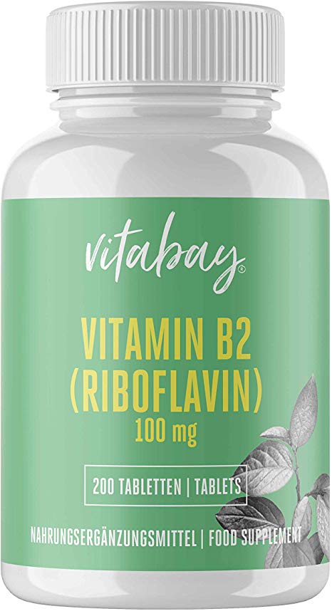 Vitamin B2 Riboflavin – 100 mg – Vegan Tablets (200 Vegan Tablets)