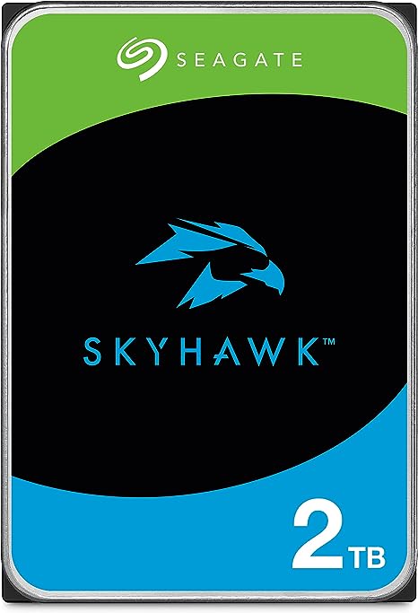 Seagate Skyhawk 2 TB, Video Internal Hard HDD – 3.5", SATA 6Gb/s, 256MB Cache, for DVR NVR Security Camera System, with in-house Rescue Services, FFp (ST2000VXZ17)