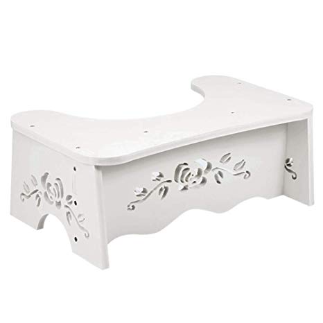 Squatting Toilet Stool, White 7Inch Bathroom Squatting Toilet Stool