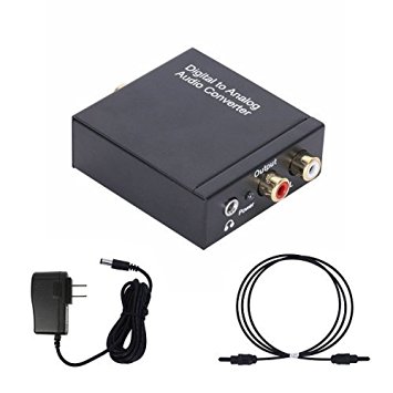 GHB Audio Converters Digital to Analog Audio Converter with Optical Toslink and Spdif Coaxial Inputs Audio Converter Decoder 3.5mm