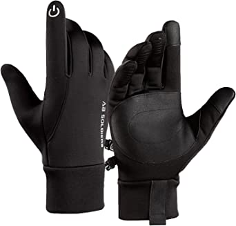 flintronic Guantes de Invierno Ciclismo,Guantes Cálidos de Invierno, Pantalla Táctil a Prueba de Viento Guantes para Correr, Conducir, Ciclismo, Escalar,Hombres y Mujeres