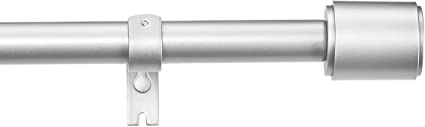 AmazonBasics Curtain Rod with Cap Finials, 91 to 182 cm, Nickel