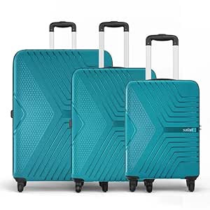 Safari Hard Trolley Bag Set of 3 Suitcase for Travel Luggage Bag with 4 Wheel and Number Lock (Z Green)