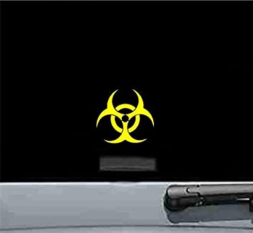 JS Artworks Biohazard Radiation Symbol Vinyl Decal Sticker (Yellow)