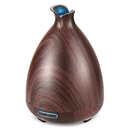 URPOWER Essential Oil Diffuser 130ml Wood Grain Ultrasonic Aromatherapy Oil Diffuser with Adjustable Mist Mode Waterless Auto Shut-off humidifier and 7 Color Changing LED Lights for Home Office Baby