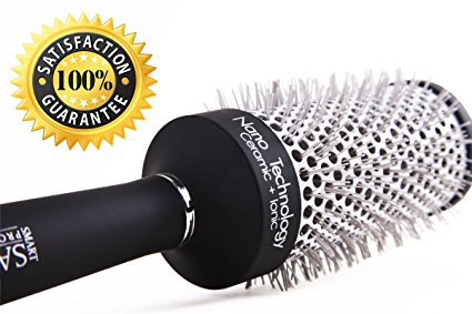 Hair Brush For Blow Drying & Long Hair (53mm) - Smart Salon Professional Round Barrel Heat Retaining Hair Brush. Perfect For Blow Drying, Straightening & Smoothing. Ceramic & Nano Technology. Satisfaction Guaranteed.