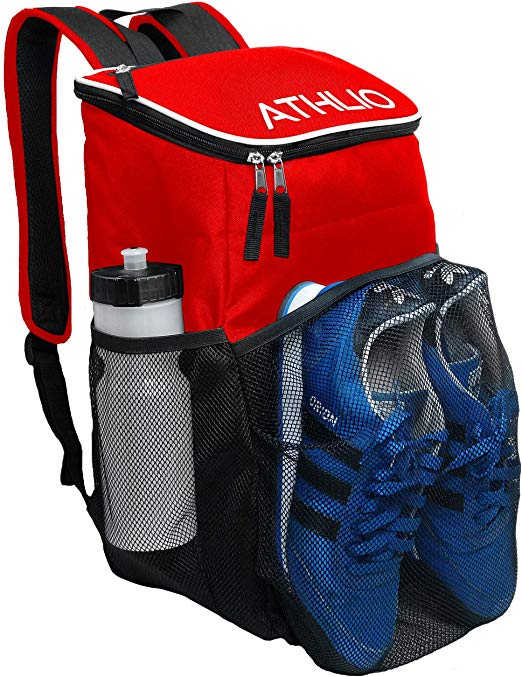 ATHLIO Gym Bag Backpack - Ball Equipment Pocket Sports Workout Travel Gear XL