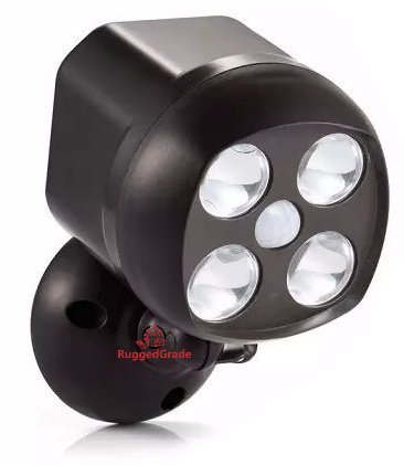 Motion LED Spot Light - Battery Powered - LED Flood light - Uses 8 Watts and 4 Cree LEDs for up to 450 Lumens with Motion- Security Light - Motion Spot Light - Outdoor LED