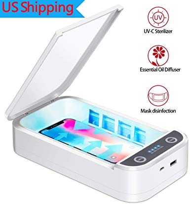 UV Cell Phone Sanitizer, Portable UV Light Cell Phone Sterilizer, Aromatherapy Function Disinfector, Cell Phone Cleaners UV Light Sanitzier Box for Smartphones