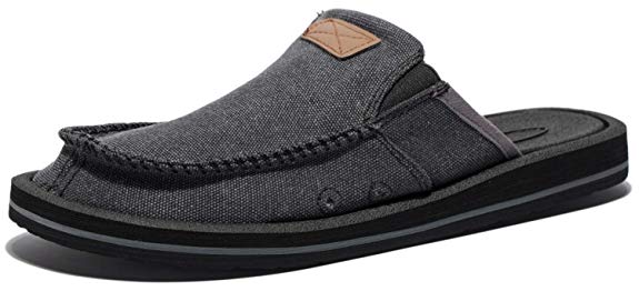 Anlarach Men's Casual Canvas Shoes Lightweight Slippers Slip-On Loafer Flats
