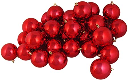 Northlight 60ct Shiny Red Hot Shatterproof Christmas Ball Ornaments 2.5" (60mm)