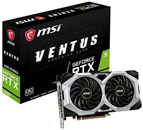 MSI Gaming GeForce RTX 2060 6GB GDRR6 192-bit HDMI/DP Ray Tracing Turing Architecture VR Ready Graphics Card