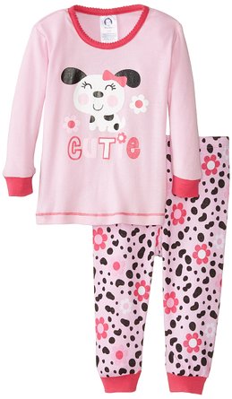 Gerber Baby and Little Girls' 2 Piece Cotton Pajama