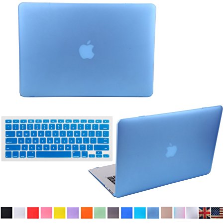 HDE MacBook Pro 15 Inch Retina Case Hard Shell Cover Rubberized Soft Touch Plastic with Silicone Keyboard Skin Fits Mac Notebook 15.4" with Retina Display (No CD Drive) Model A1398 (Light Blue)