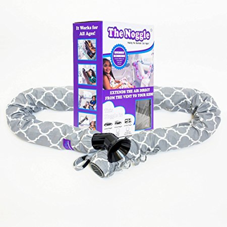Noggle Extend Your Air Conditioning or Heat to Your Kids Instantly (8 Feet, Grey Quatrefoil)