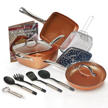 Tristar Products A-00438-12 12 Piece Chef Pan 9-12quot Copper