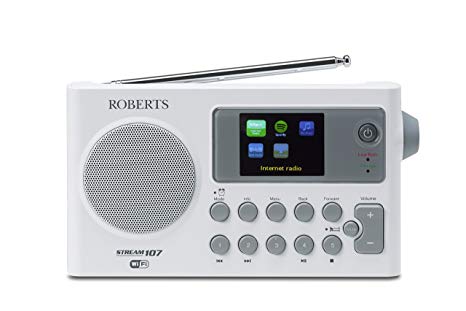 Roberts Radio Stream 107 Portable DAB/DAB /FM/Wi-Fi Internet Radio with Media Streaming - White