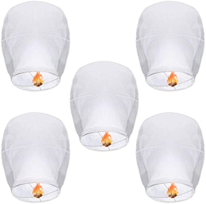CHARMINER 5 Pack Paper Lanterns, Chinese Lanterns for Birthday Party, New Years, Festivals