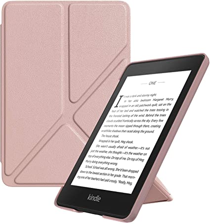 MoKo Case Replacement with Kindle Paperwhite (10th Generation, 2018 Releases), Standing Origami Slim Shell Cover with Auto Wake/Sleep for Amazon Kindle Paperwhite 2018 E-Reader - Rose Gold