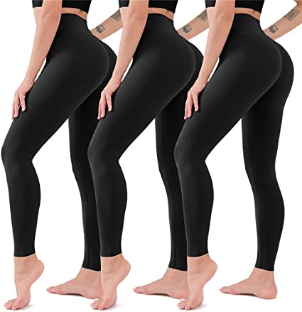 3 Pack Leggings for Women Tummy Control High Waisted No See Through Workout Sports Yoga Pants Best for Athletic Running