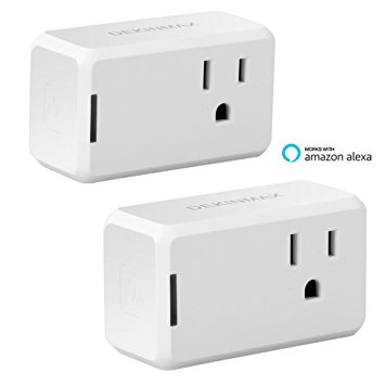 DEKINMAX Smart Plug Mini Remote Control WiFi Outlet for Home Use Works with Amazon Alexa (Pack of 2)