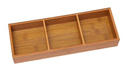 Lipper International (823) 3-Compartment Organizer Tray, Bamboo