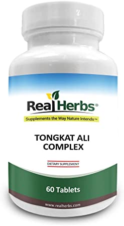 Real Herbs Tongkat Ali Advanced Complex 2273mg - Genuine Tongkat Ali Root with Maca Root, L-Arginine, & More for Energy and Focus - 60 tablets