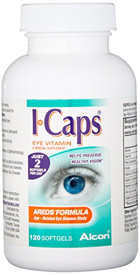 Icaps Areds Formula Eye Vitamin and Mineral Supplement, 120  Softgels,